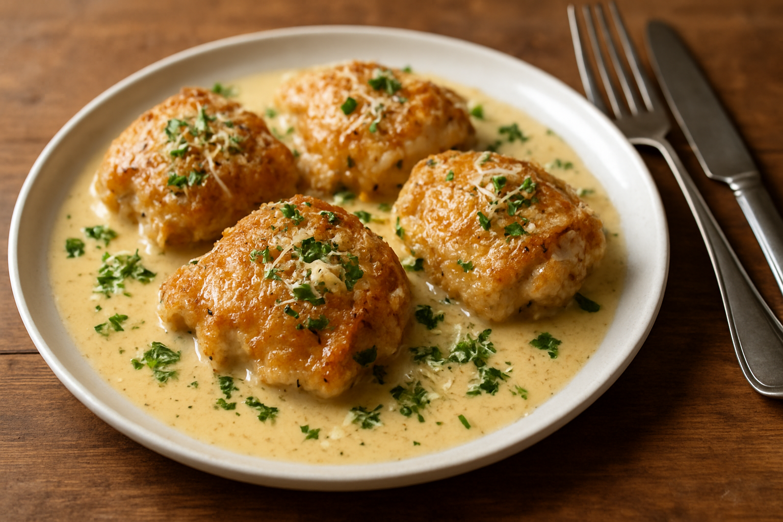 Creamy Garlic Parmesan Chicken Thighs