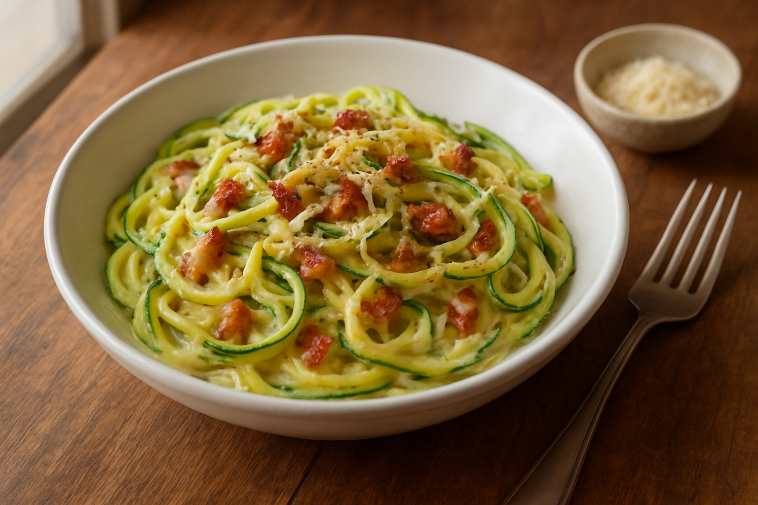 Zucchini Noodle Carbonara